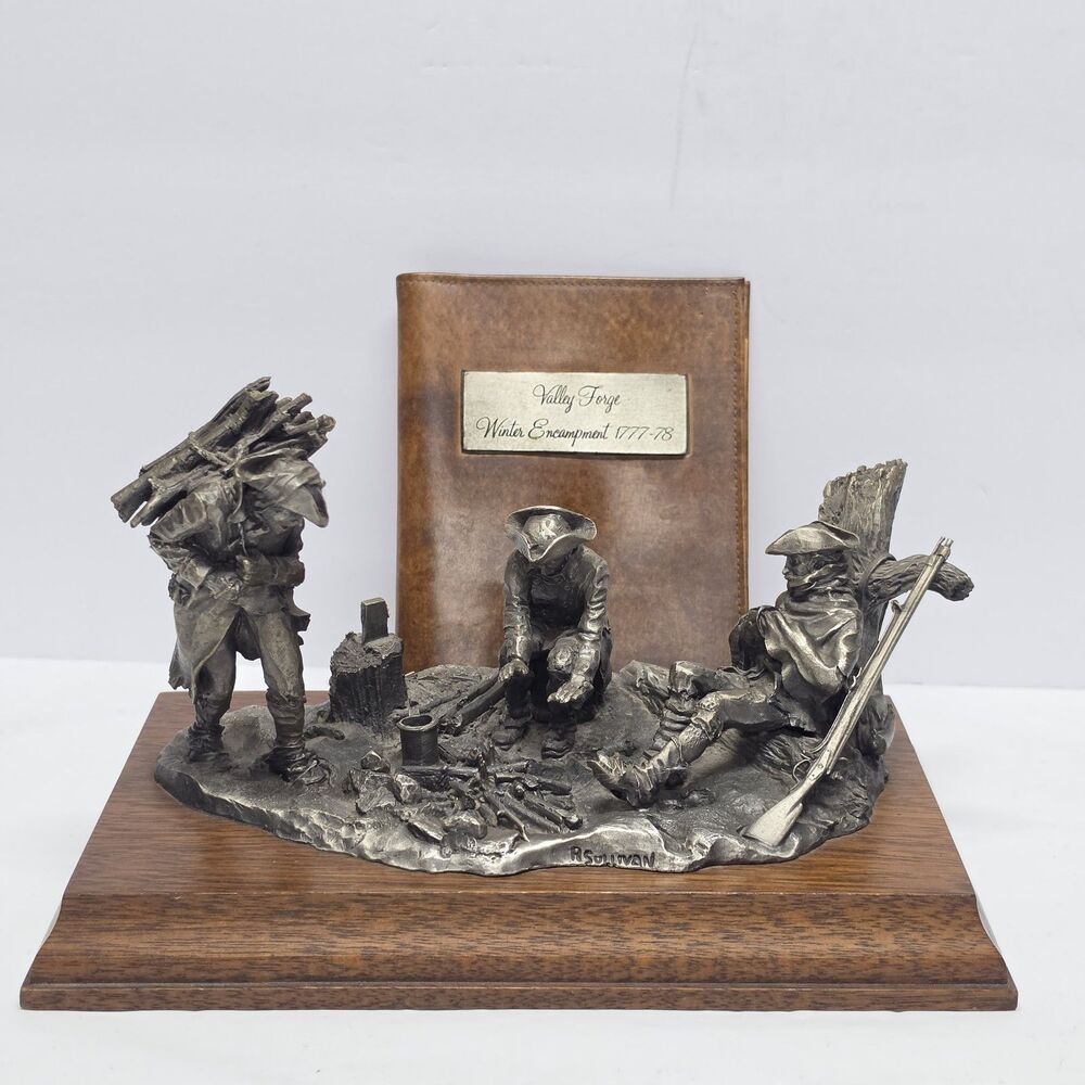 VTG 70s Wallace Pewter Ed  Sculpture Winter At Valley Forge By R. Sullivan AS IS